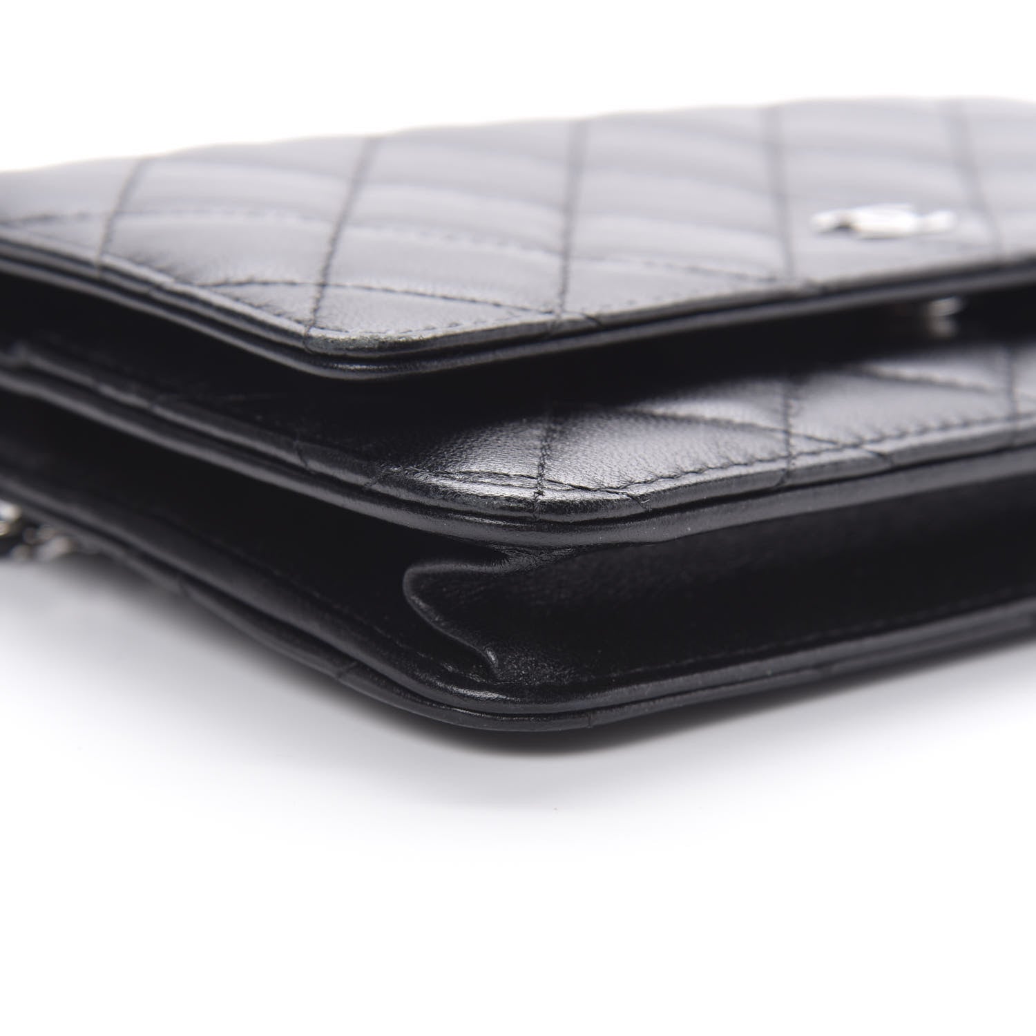 Chanel Lambskin Quilted Wallet On Chain WOC Black 10 of 14