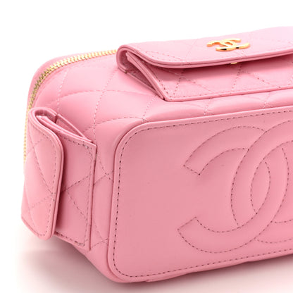 Chanel Lambskin Quilted Polly Pocket East West Top Vanity With Chain Pink 10 of 12