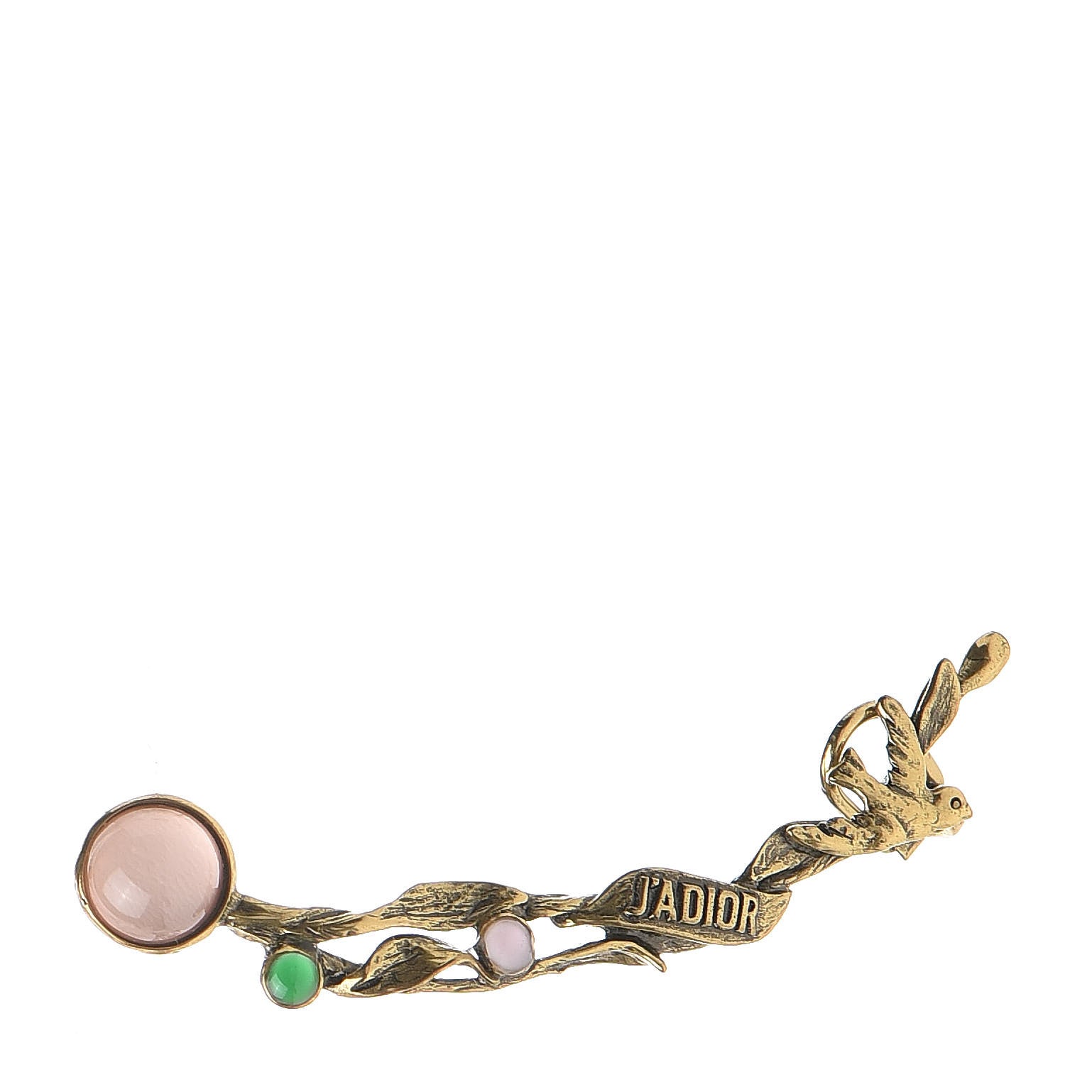Christian Dior Metal Resin J'Adior Climber Earring Aged Gold 1 of 4