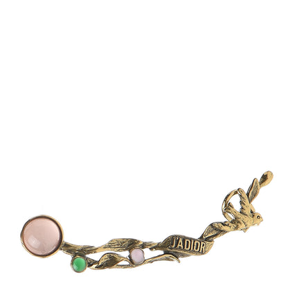 Christian Dior Metal Resin J'Adior Climber Earring Aged Gold 1 of 4