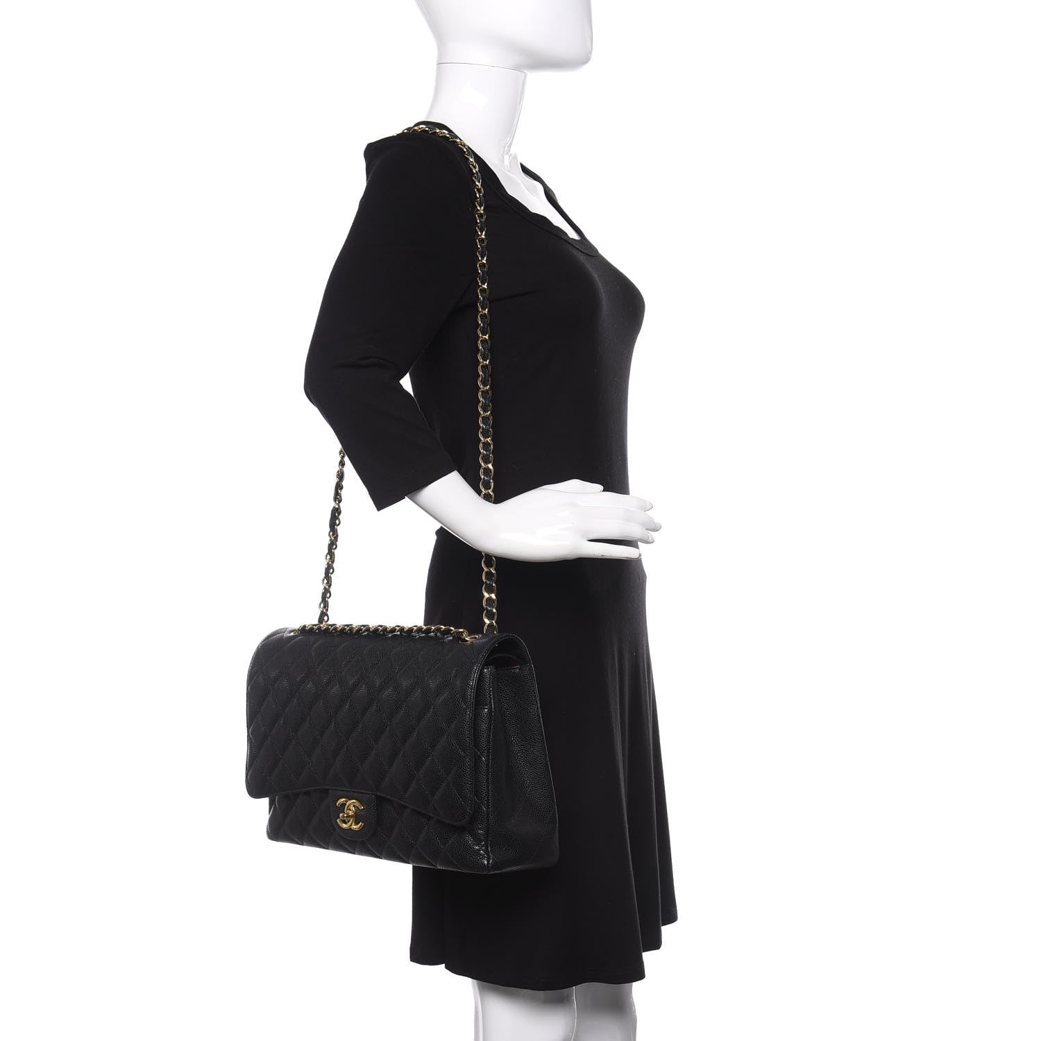 Chanel Caviar Quilted Maxi Double Flap Black 2 of 9