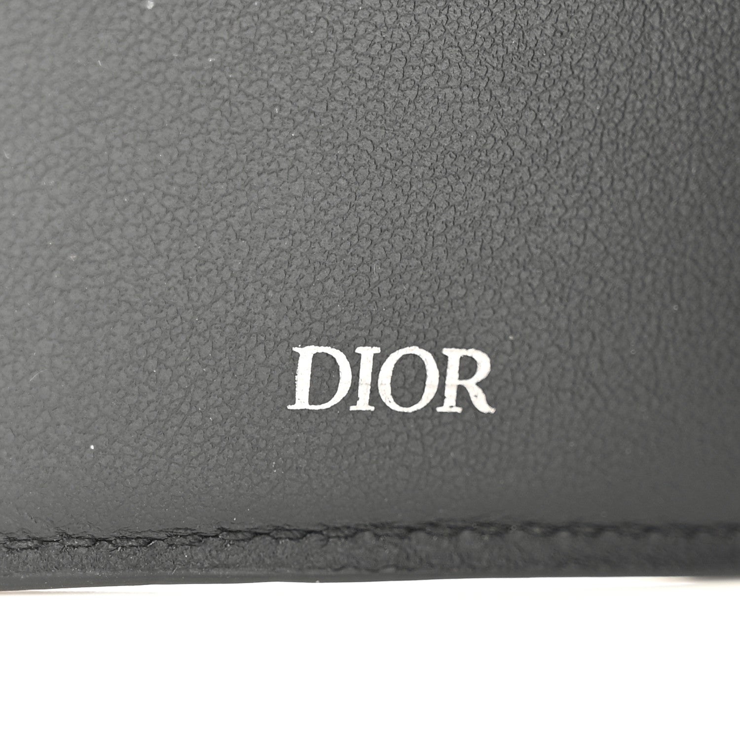 Christian Dior Grained Calfskin Icon Vertical Bifold Card Holder Black 6 of 11