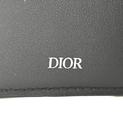 Christian Dior Grained Calfskin Icon Vertical Bifold Card Holder Black 6 of 11