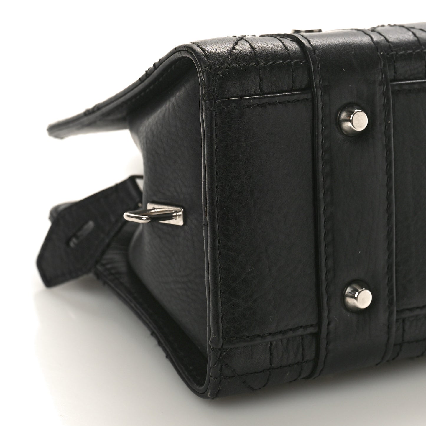 CHRISTIAN DIOR Calfskin Cannage Stitched Small East West Lady Dior Black