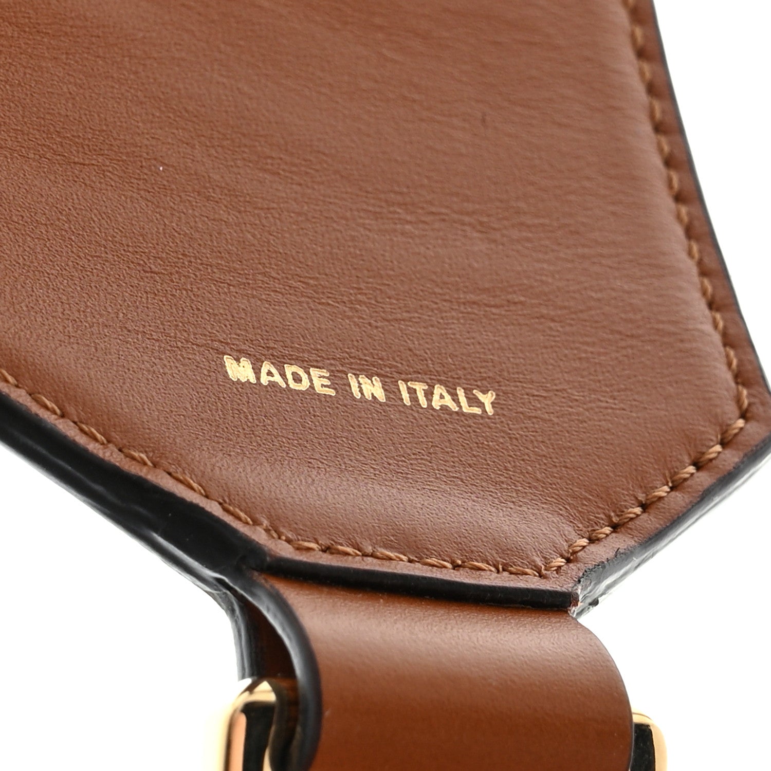 Fendi Ribbon Vitello King Logo Embossed Gingham Woven Adjustable Strap You Panna Black Cuoio 4 of 5