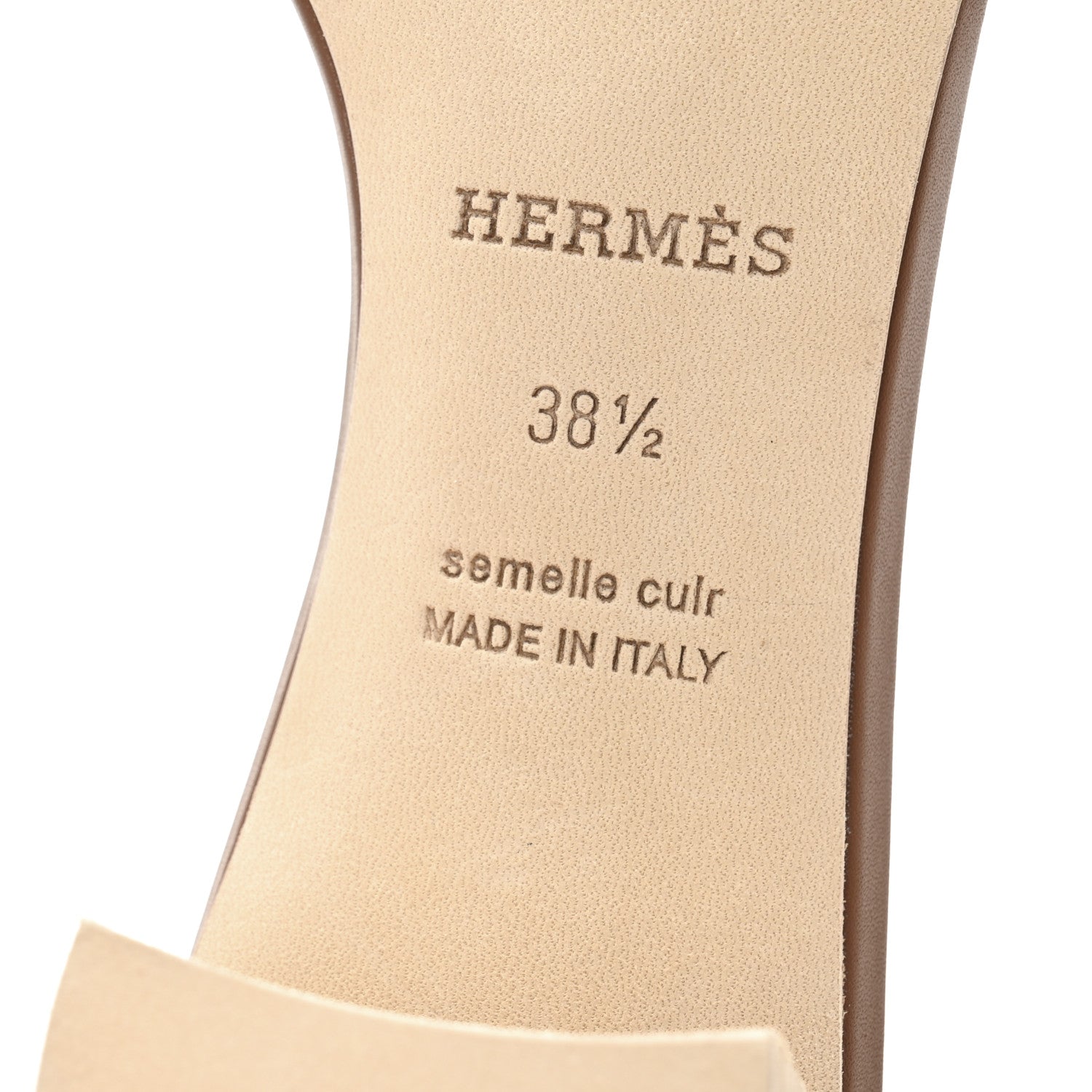Hermes Calfskin Oasis Sandals 38.5 Gold 7 of 10
