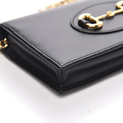Gucci Boarded Plutone Calfskin Horsebit 1955 Wallet On Chain Black 8 of 10