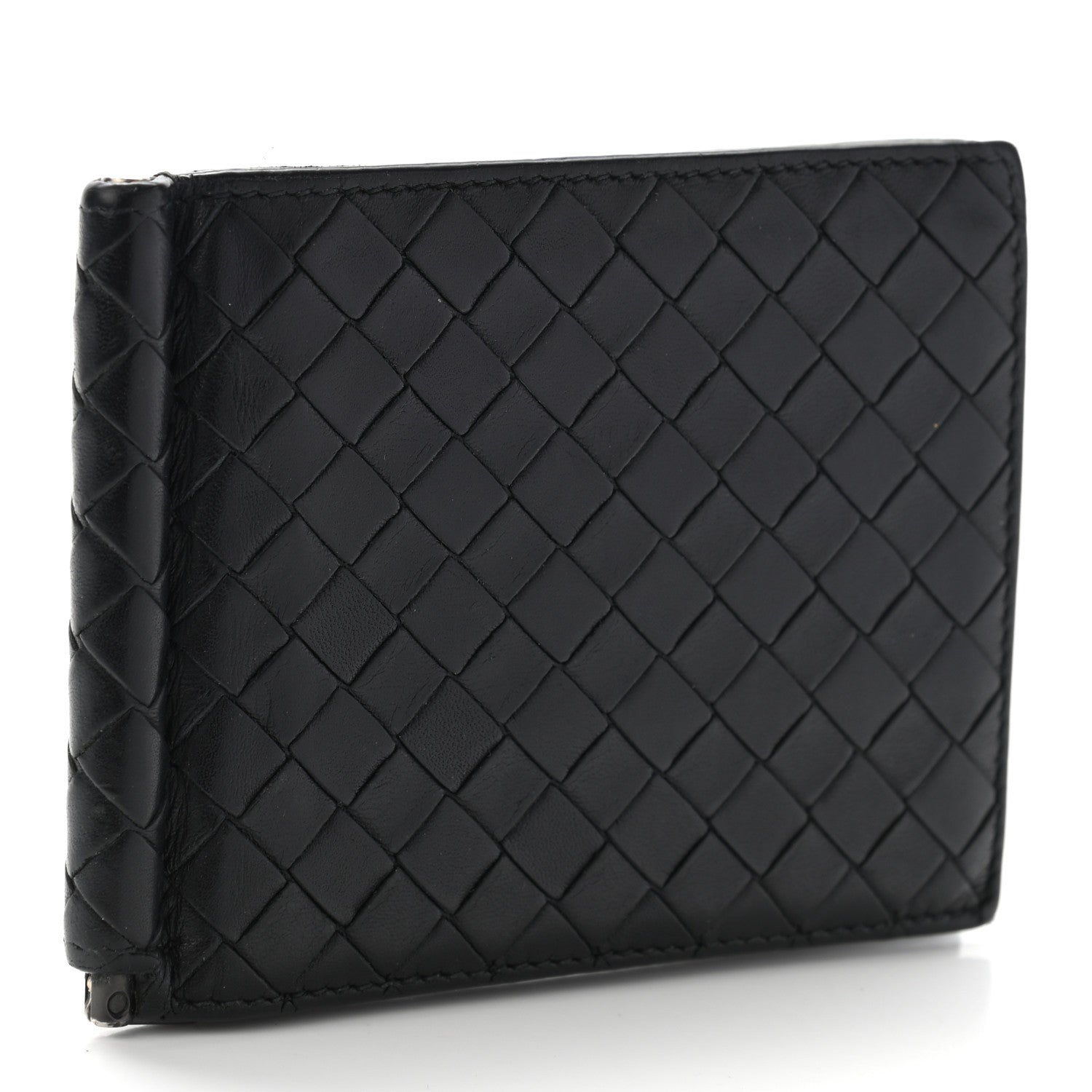Bottega Veneta Nappa Intrecciato Bi-Fold Money Clip Wallet Black 3 of 10