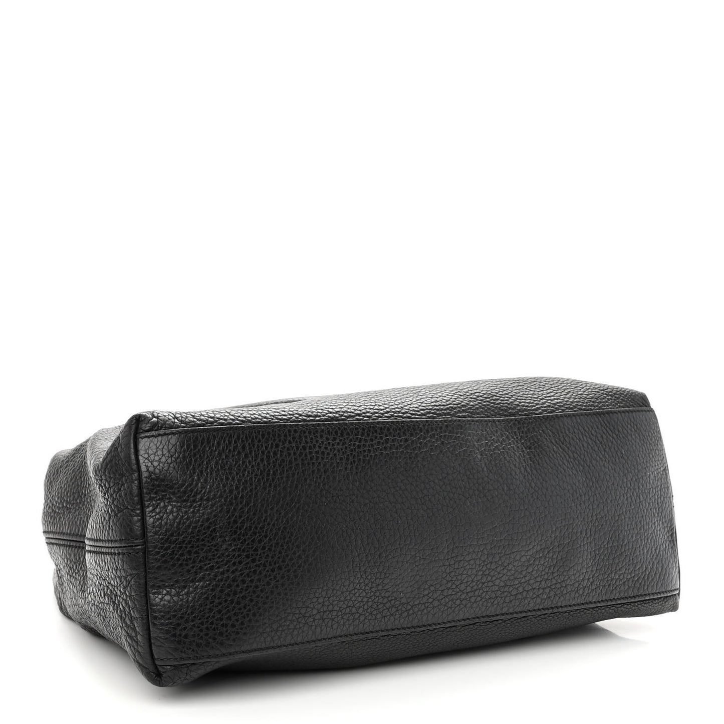 Pebbled Calfskin Medium Soho Chain Shoulder Bag Black