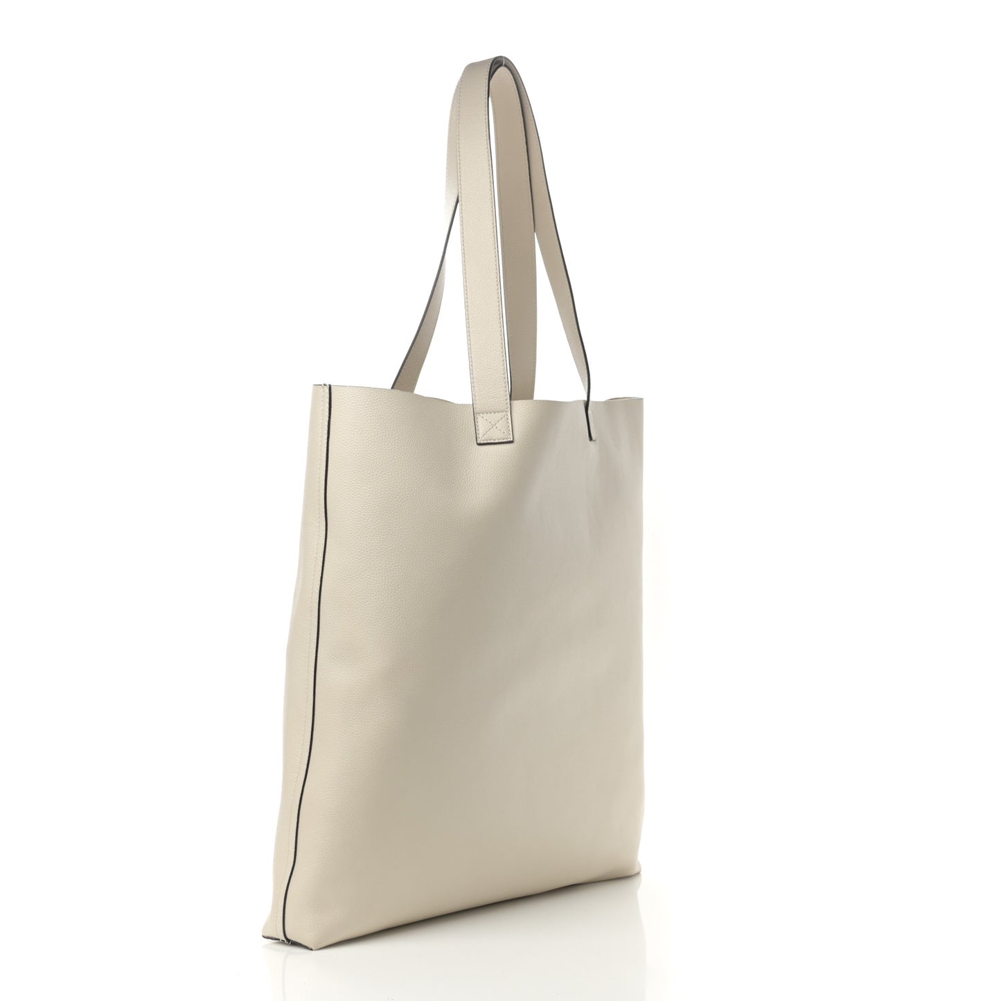 Calfskin Mens Logo Tote White