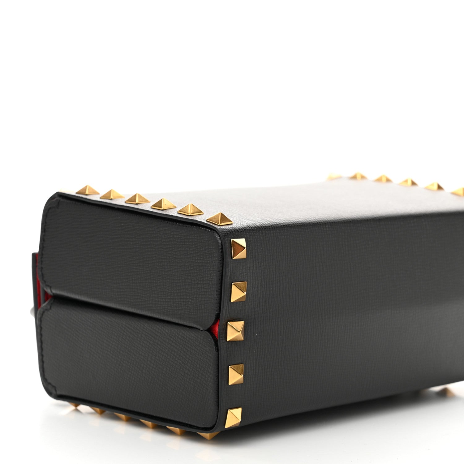Valentino Garavani Grainy Calfskin Rockstud Alcove Box Top-Handle Bag Black 8 of 10
