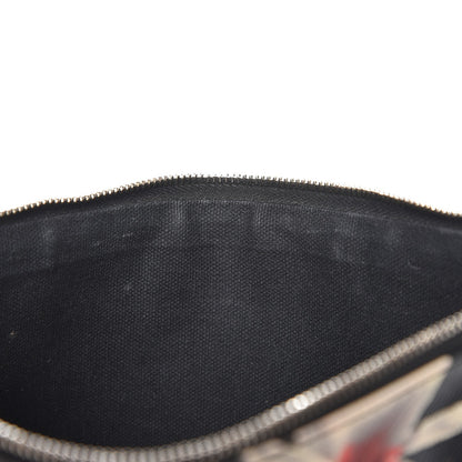 Givenchy Textured Coated Canvas Magnolia and Moth Print Large Zip Pouch Black 9 of 10