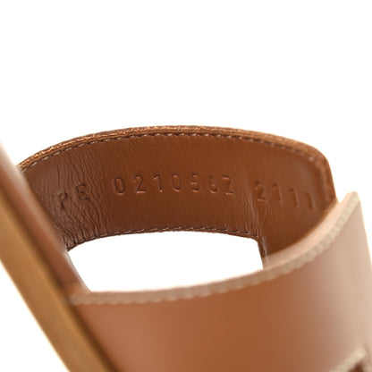 Hermes Box Calfskin Oran Sandals 36 Gold 8 of 8