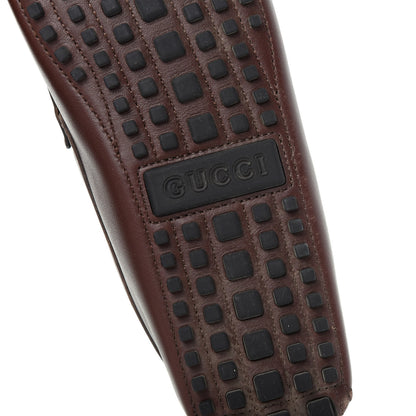 Gucci Soft Clove Calfskin Web Mens Horsebit Driver Loafers 10.5 Cocoa 9 of 11