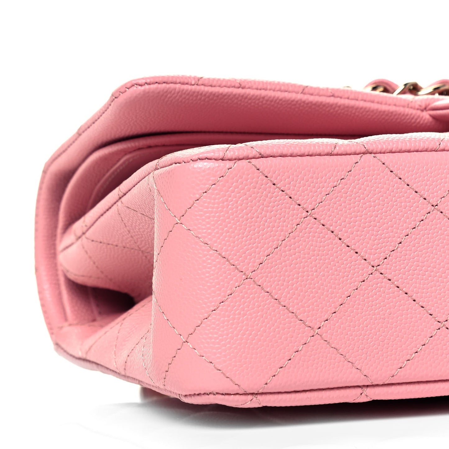 Caviar Quilted Medium Double Flap Pink