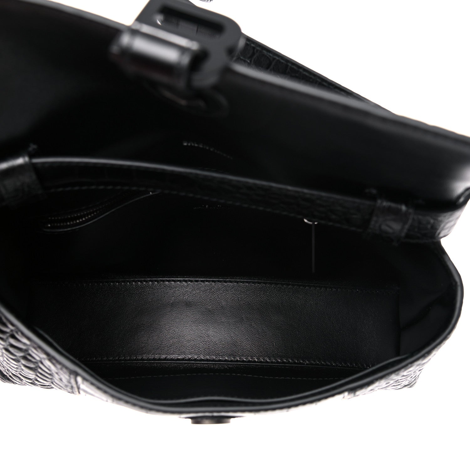 Balenciaga Extra Supple Calfskin Crocodile Embossed Monochrome XS Downtown Shoulder Bag Black 5 of 10