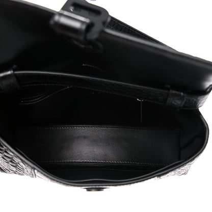 Balenciaga Extra Supple Calfskin Crocodile Embossed Monochrome XS Downtown Shoulder Bag Black 5 of 10