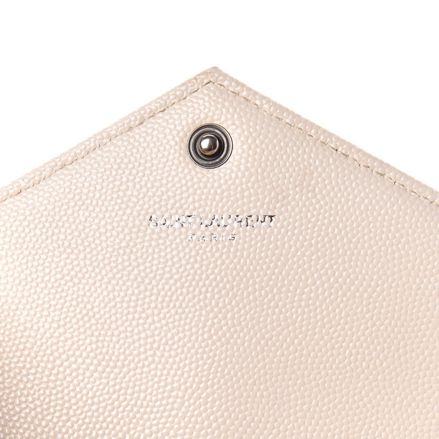 Grain De Poudre Matelasse Chevron Monogram Envelope Chain Wallet Dove White