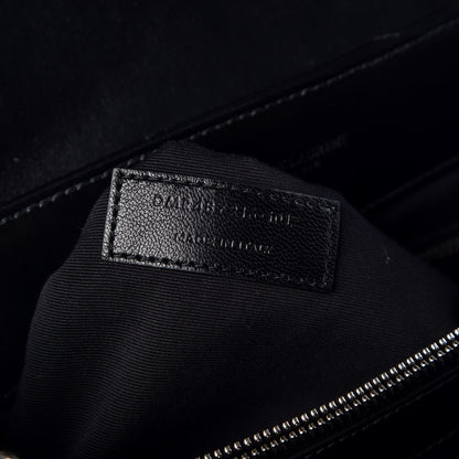 Saint Laurent Calfskin Y Quilted Monogram Medium Loulou Chain Satchel Black 8 of 9