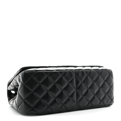 Chanel Lambskin Surpique Chevron Medium Single Flap Black 4 of 10