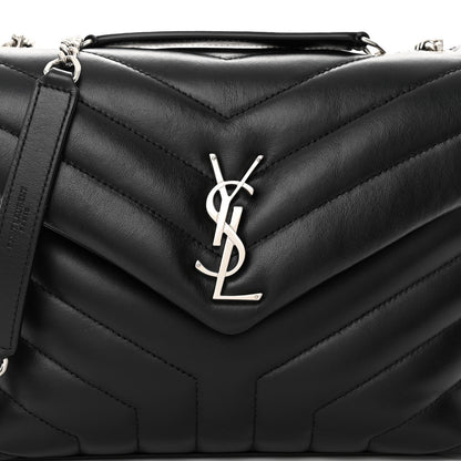 Saint Laurent Calfskin Y Quilted Monogram Small Loulou Chain Satchel Black 8 of 11