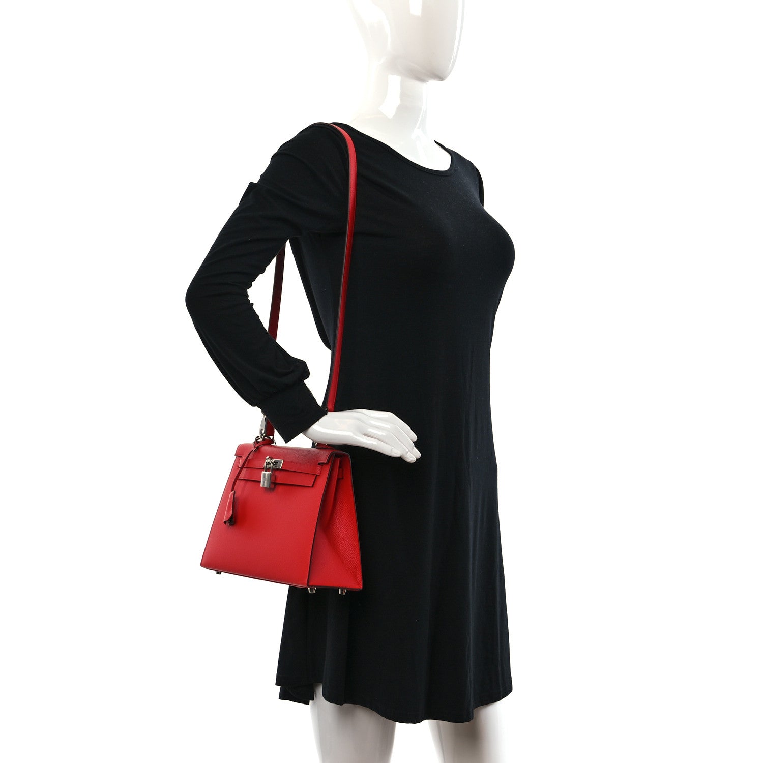 Hermes Epsom Verso Kelly Sellier 25 Rouge De Coeur Rouge Grenat 2 of 10