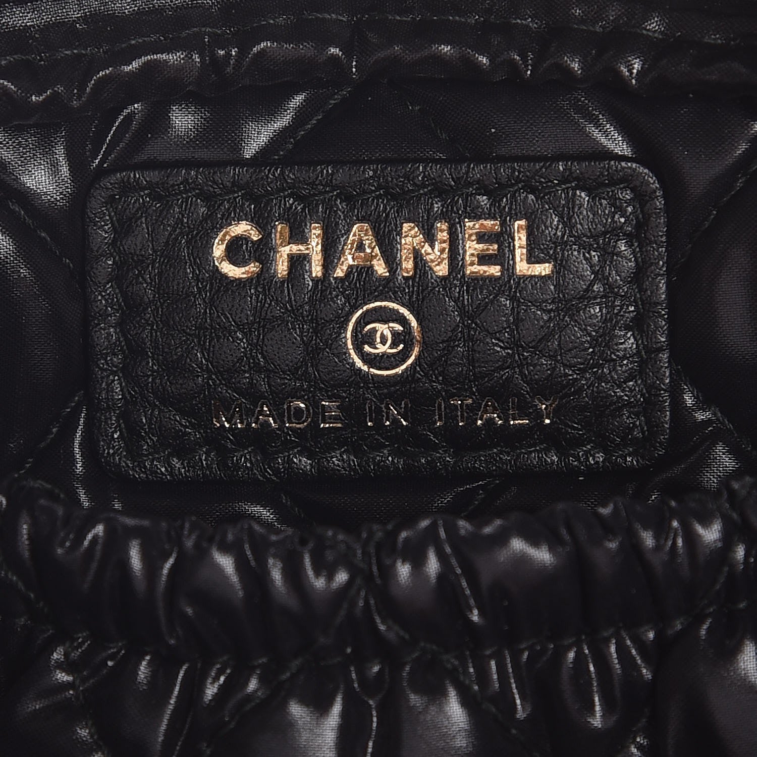 Chanel Grained Calfskin Quilted Small Curvy Pouch Cosmetic Case Black 6 of 7