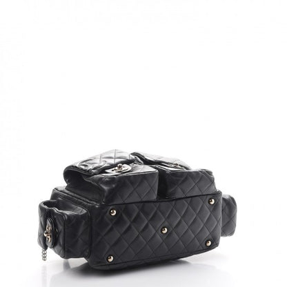 Chanel Calfskin Quilted Small Cambon Multipocket Reporter Black White 4 of 11