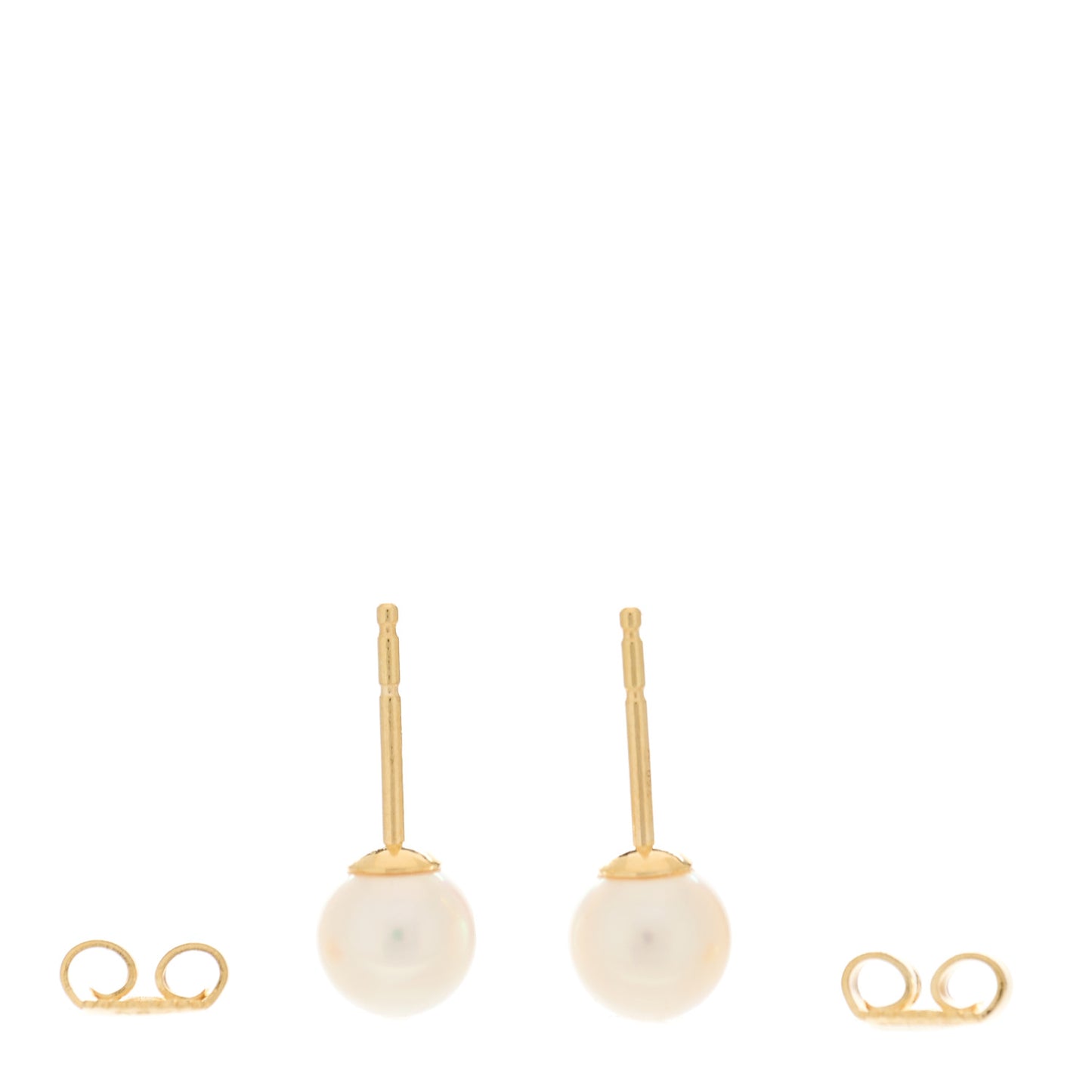18K Yellow Gold Akoya Pearl 6.5-7mm Stud Earrings