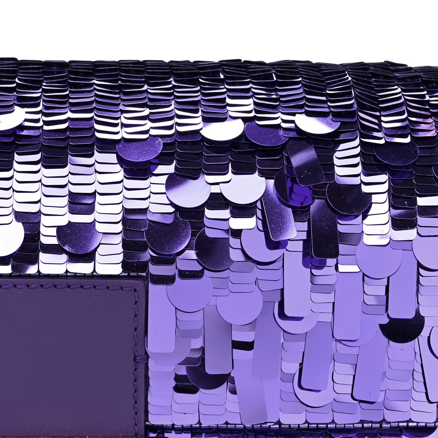 Fendi Sequin Paillettes Shiny Nappa Sex and the City Baguette Viola Purple Rain 8 of 10