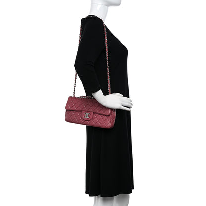 Chanel Lambskin Quilted East West Flap Dark Red 2 of 9