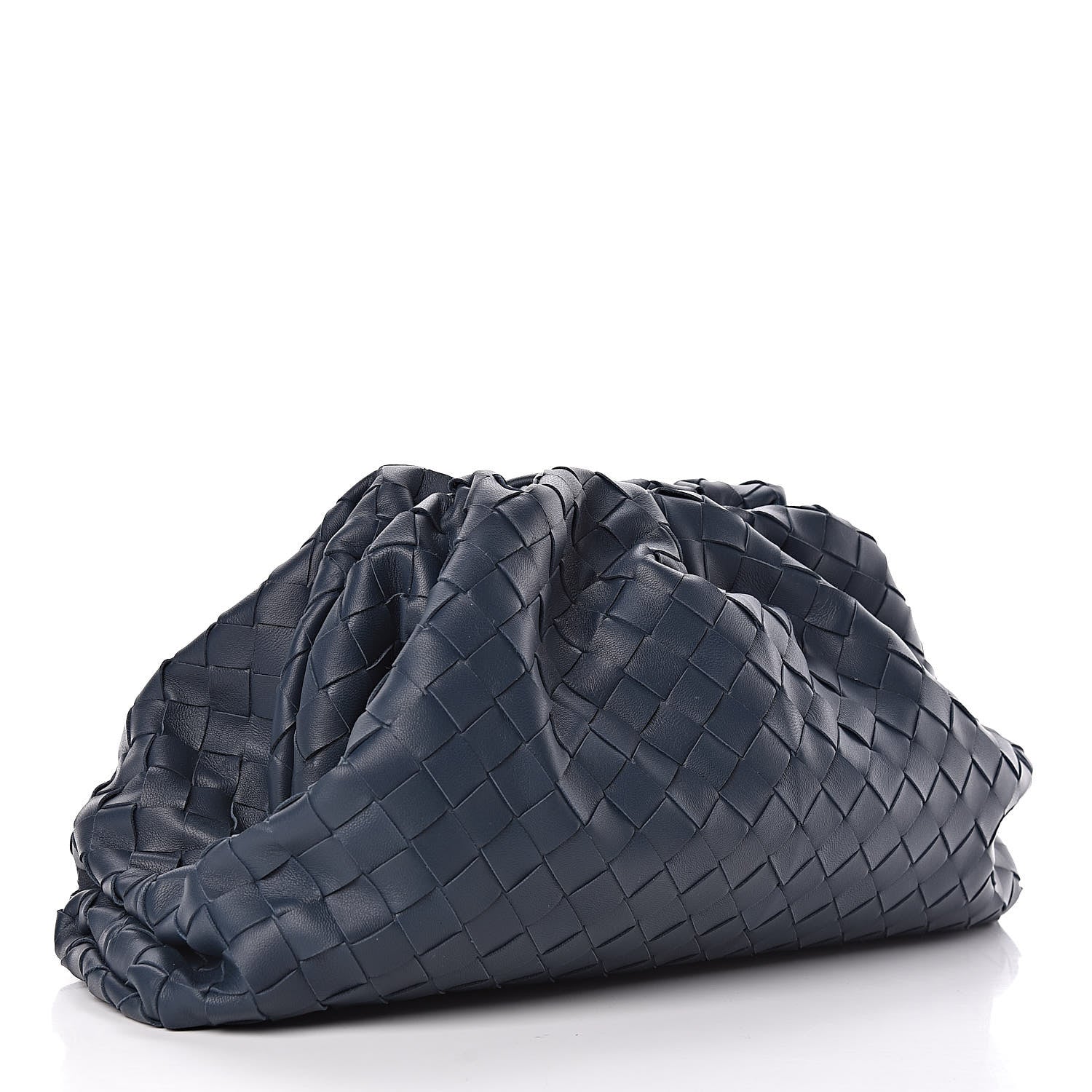 Bottega Veneta Nappa Maxi Intrecciato The Pouch Oversized Clutch Deep Blue 3 of 10