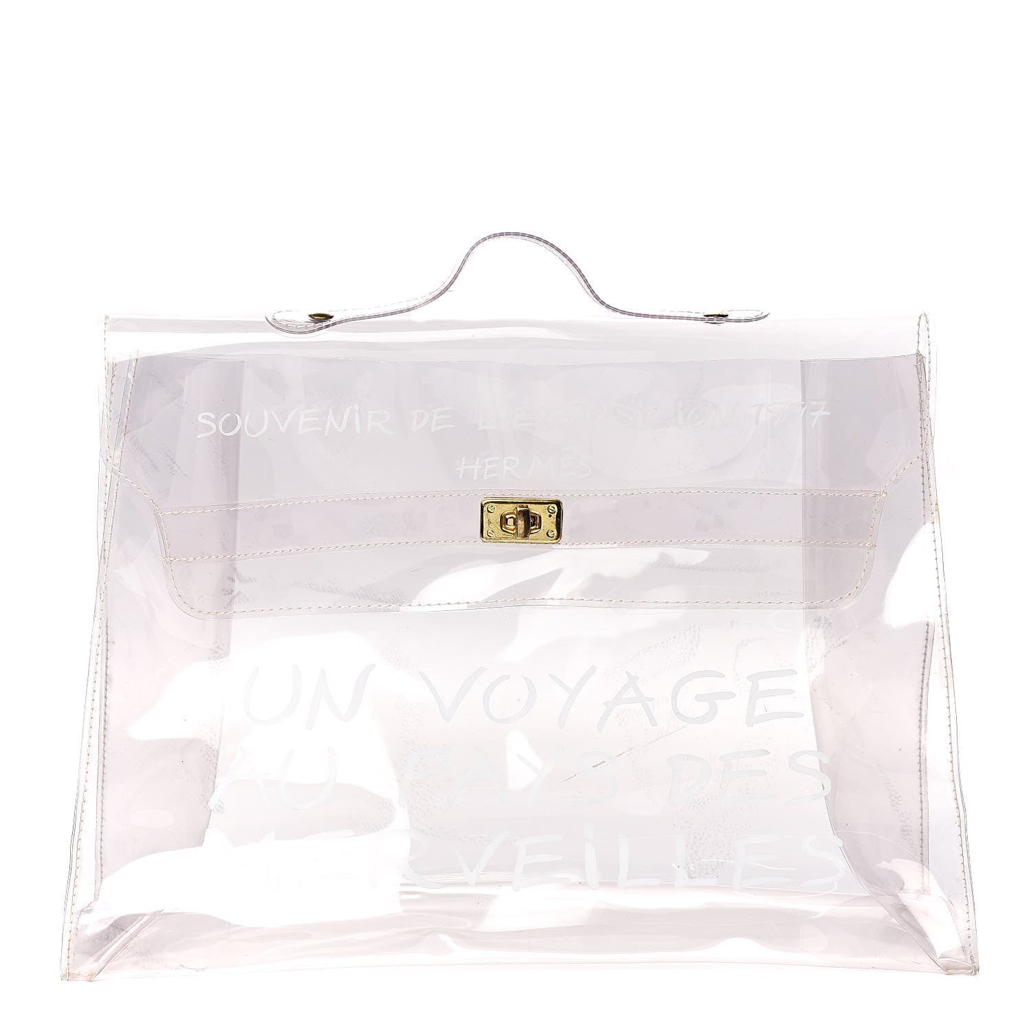 Hermes Vinyl Souvenir De L'Exposition Kelly Transparent 1 of 9