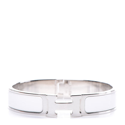 Hermes Enamel Narrow Clic Clac H Bracelet PM White 1 of 6