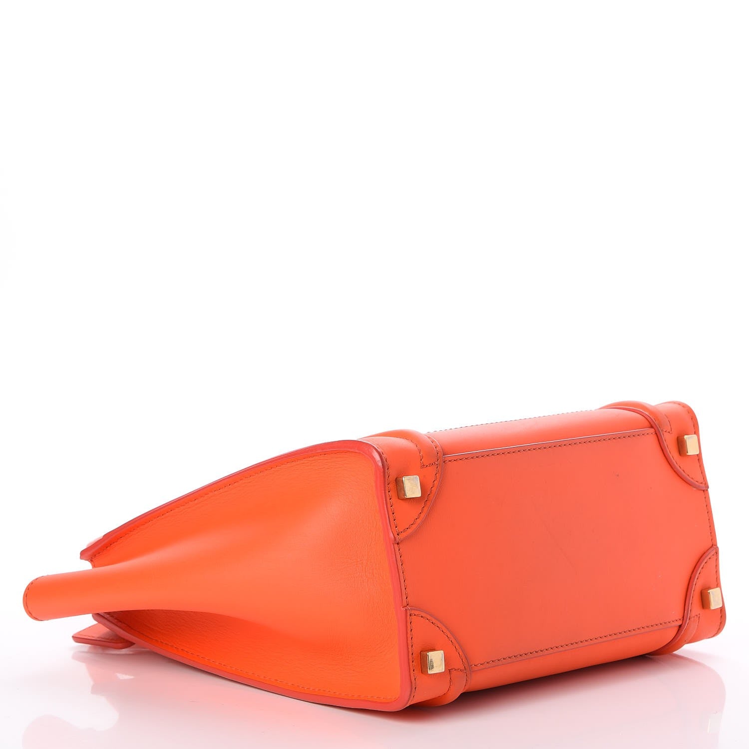 Celine Smooth Calfskin Micro Luggage Fluo Orange 4 of 7