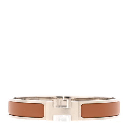 Hermes Enamel Narrow Clic Clac H Bracelet GM Chataigne 1 of 5