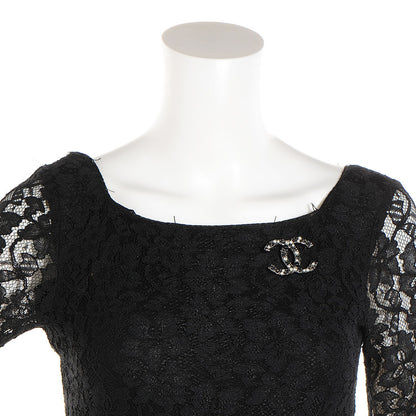 Chanel Ruthenium Pearl Large CC Brooch Black 2 of 5