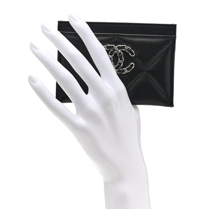 Chanel Lambskin Quilted Chanel 19 Card Holder Black 2 of 8