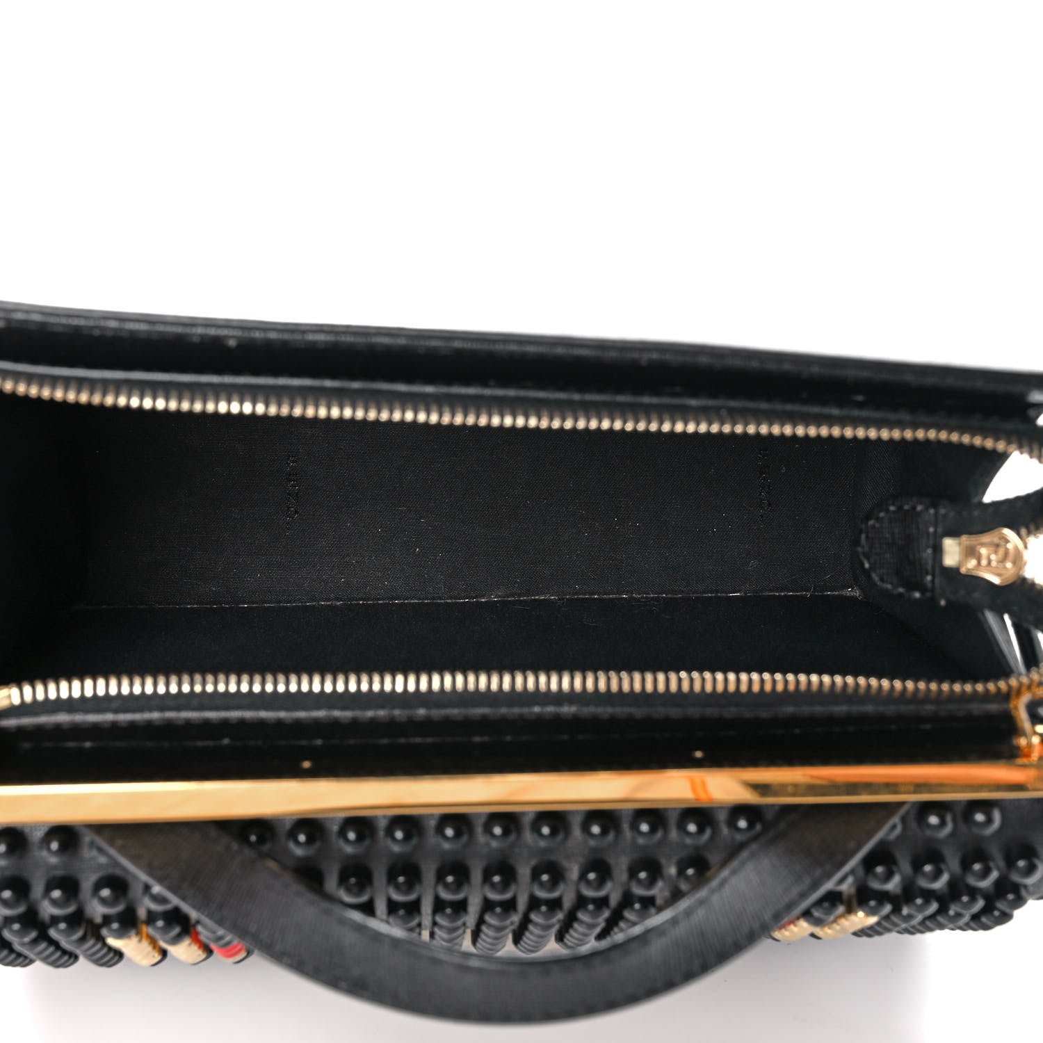 Fendi Vitello Elite Studded Monster Mini Demi Jour Shoulder Bag Black 5 of 12