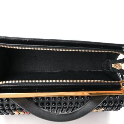 Fendi Vitello Elite Studded Monster Mini Demi Jour Shoulder Bag Black 5 of 14