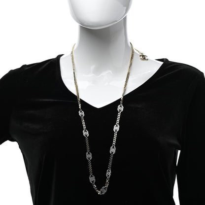 Chanel Crystal Chain CC Necklace Gold Silver 2 of 7