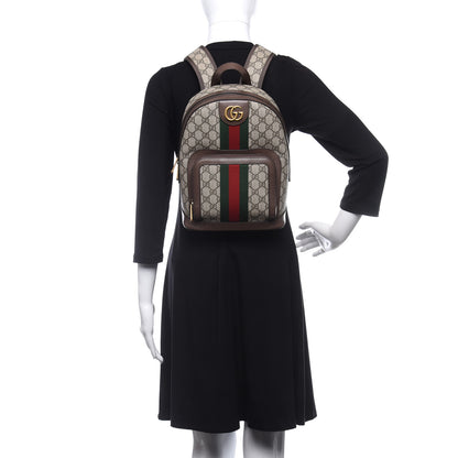 Gucci GG Supreme Monogram Calfskin Web Small Ophidia Day Backpack Beige Ebony New Acero 2 of 11