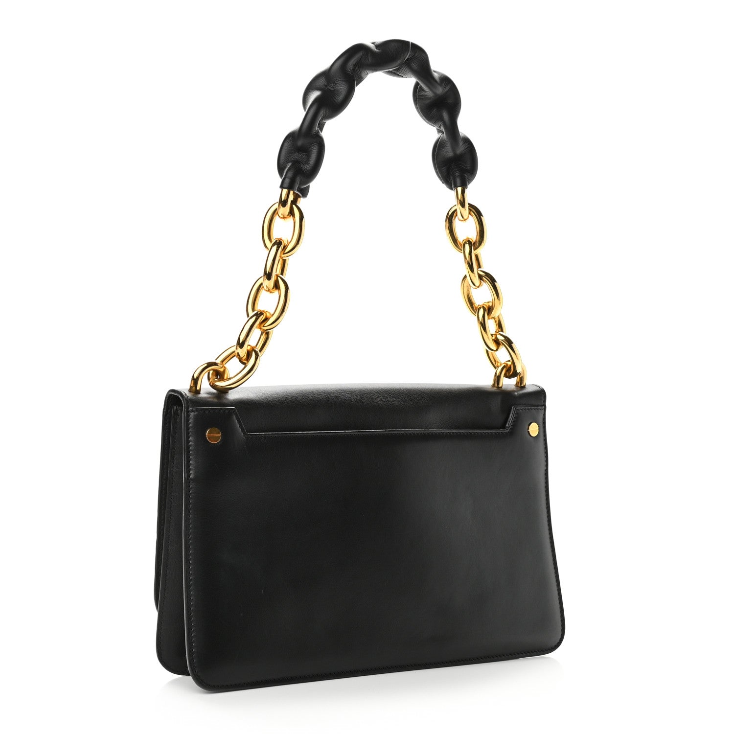 Tom Ford Calfskin Maxi Chain Natalia Large Shoulder Bag Black 3 of 13