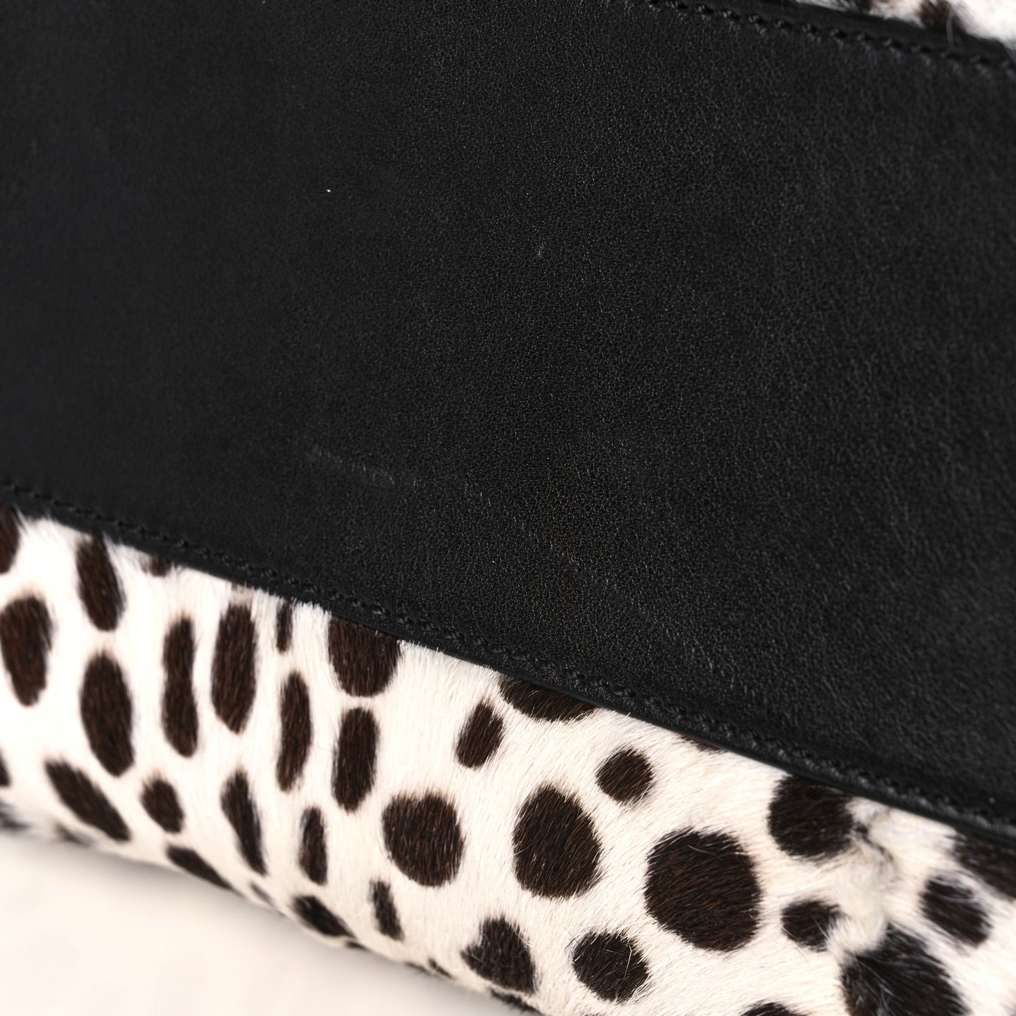 Calf Hair Dalmatian Print Small Nightingale White Black