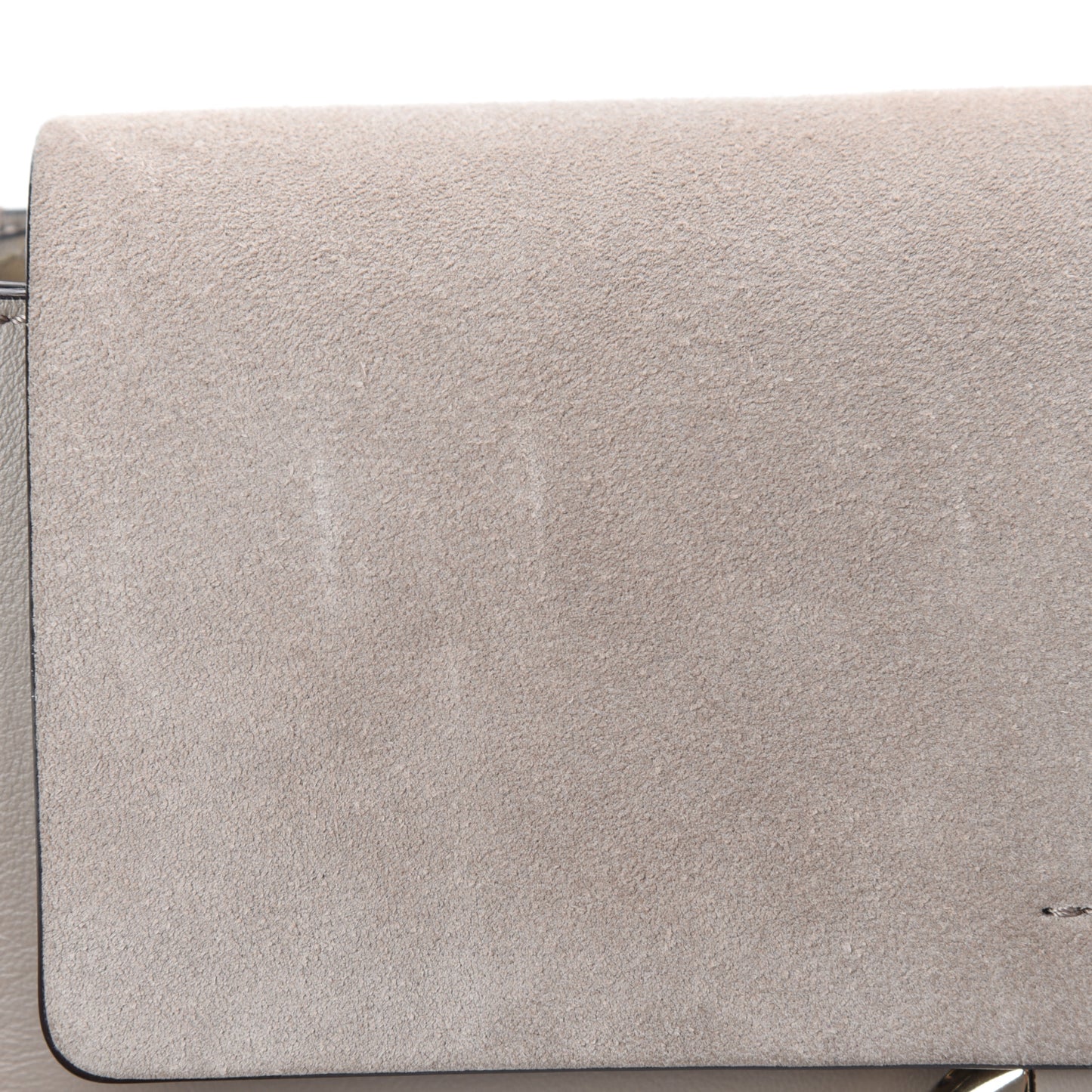 Suede Calfskin Small Faye Shoulder Bag Motty Grey