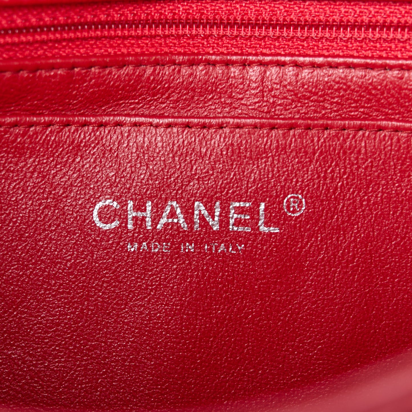 Lambskin Quilted Mini Rectangular Flap Red
