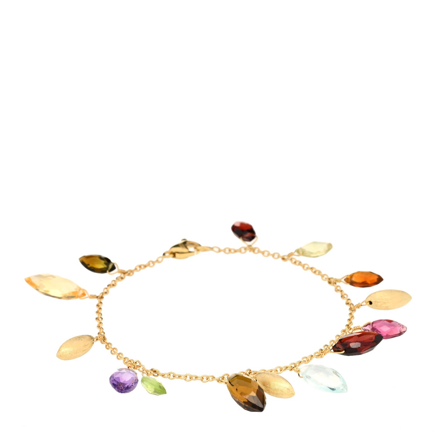18K Yellow Gold Multi Gemstone Bracelet