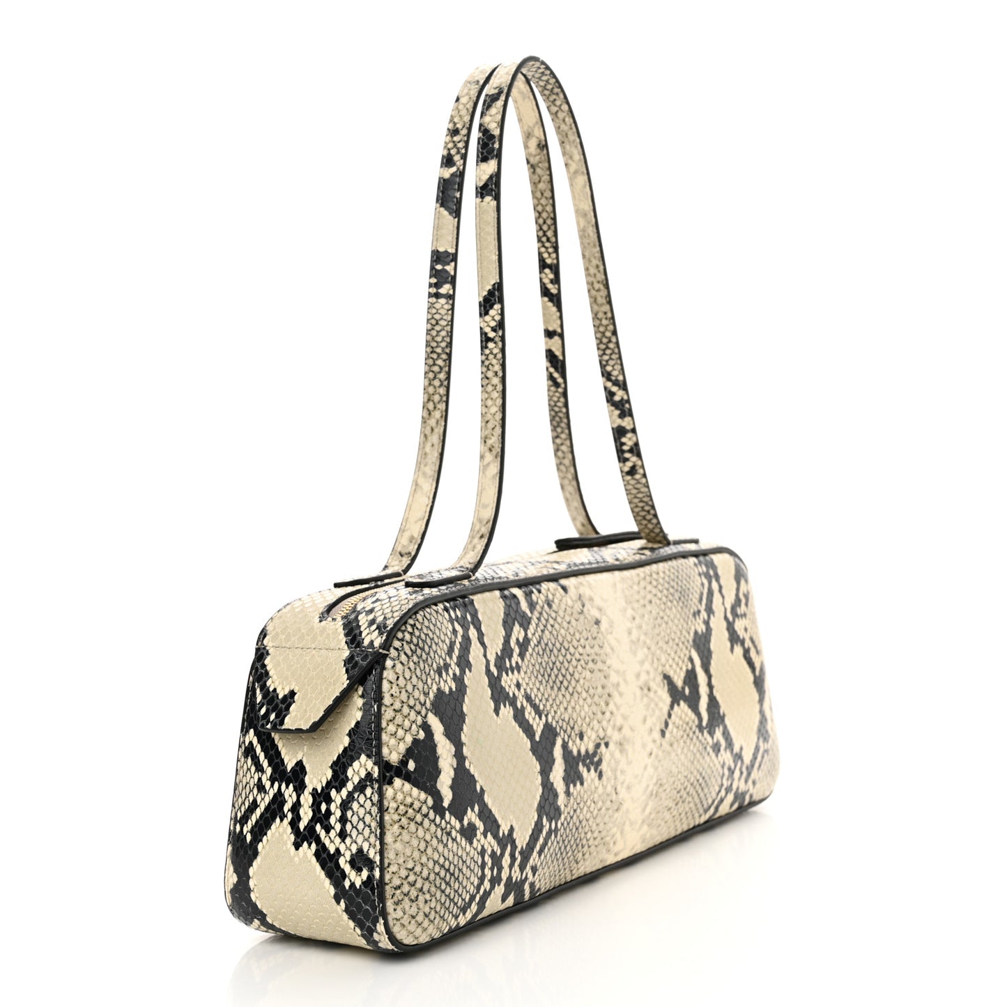 Calfskin Python Embossed Simona Shoulder Bag Natural