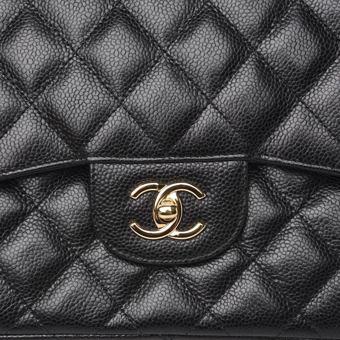 Caviar Quilted Jumbo Double Flap Black