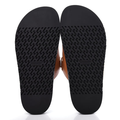 Hermes Calfskin Womens Chypre Sandals 40 Gold 6 of 11